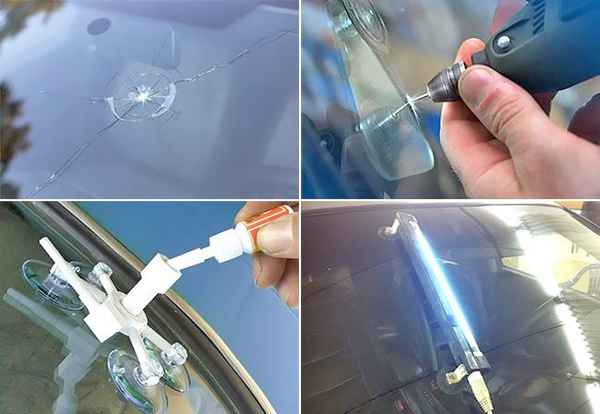 Заделка трещин и сколов на лобовом стекле автомобиля  